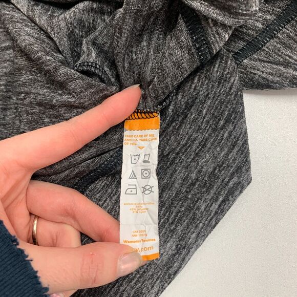 Lucy Boxy Shirt Womens M Medium Heather Gray Short Sleeve Cropped High Low Hem - Picture 9 of 11